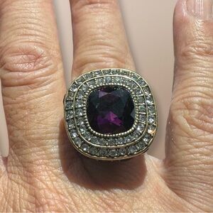 “Take That” Amethyst Crystal Stone cocktail ring, Heidi Daus